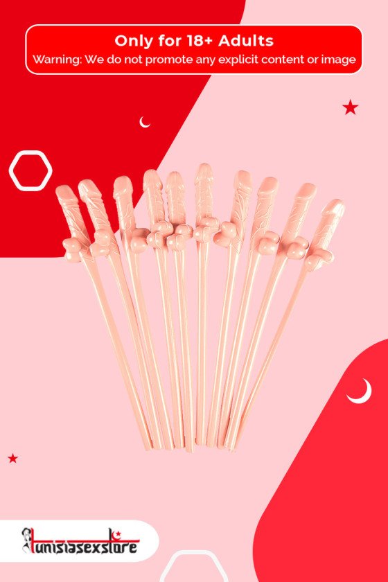 Pack of Ten Willy Straws Blow me KP-001