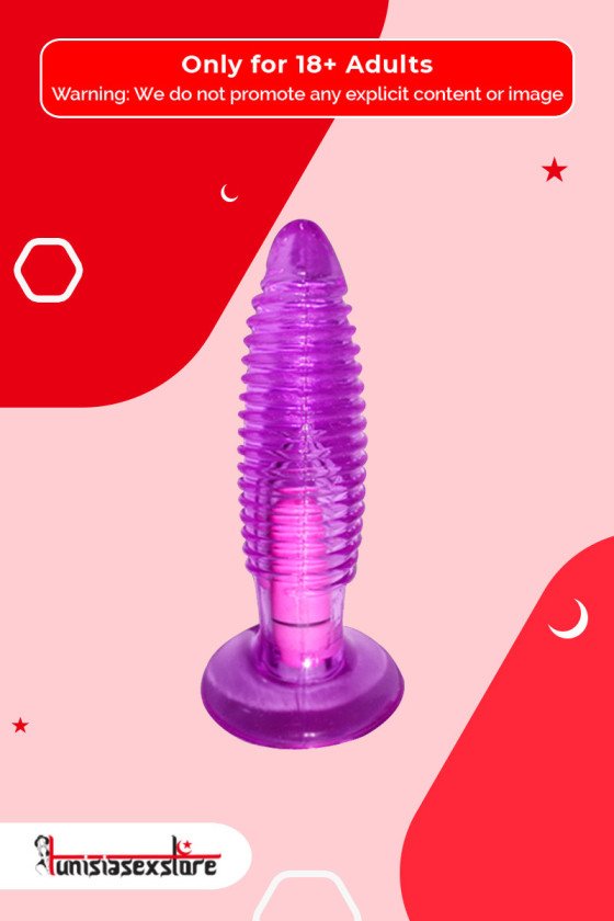 Purple Jelly Anal Vibrating Butt Plug With Suction Cup AD-024