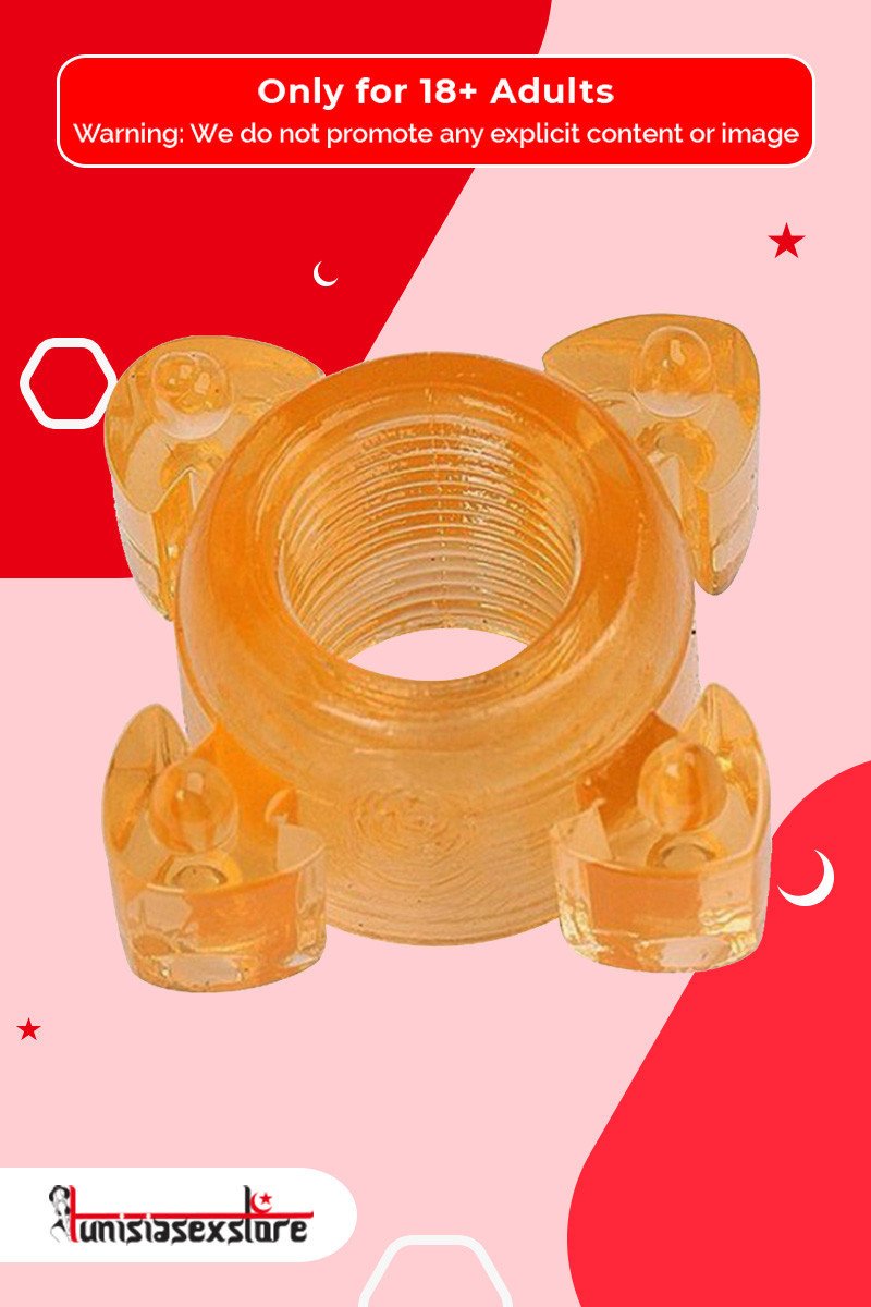 Transparent 4 Tube FingerCock Ring CR-010