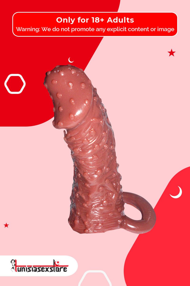 Solid Head Reusable Penis Extension Sleeve chocolate PES-026