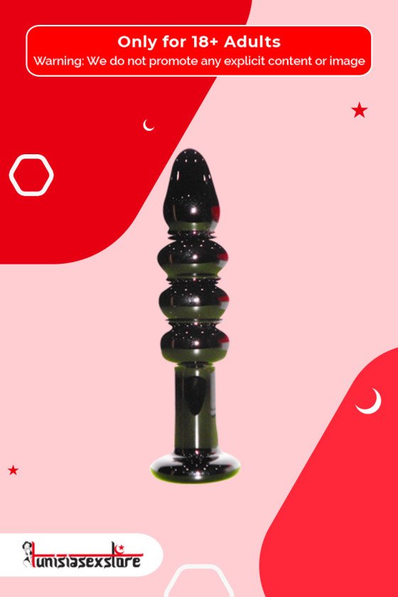 Black Beaded Glass Dildo Sex Toy GD-005