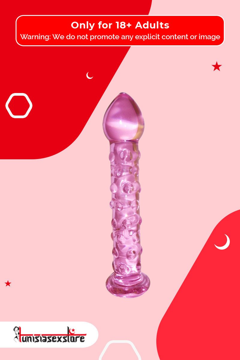 Dotted Purple Glass Dildo GD-006