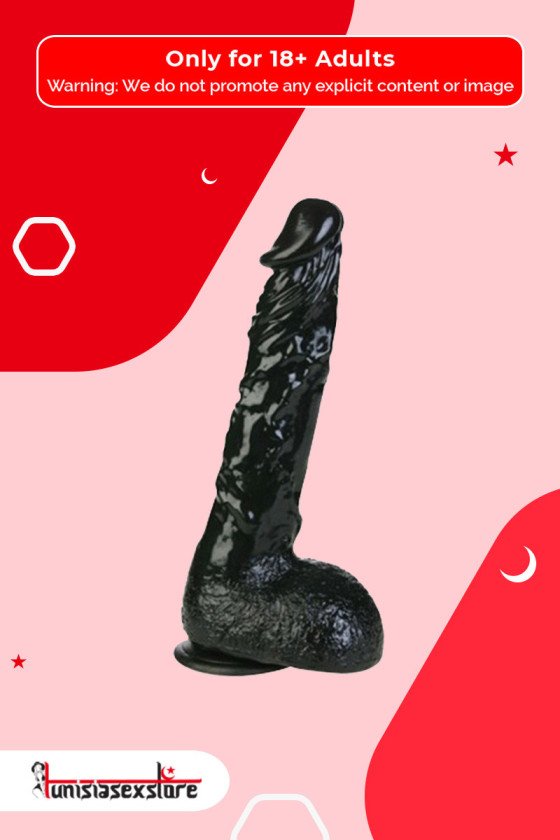 8 inch Black Realistic Non Vibrator With Suction Cup RSNV-018